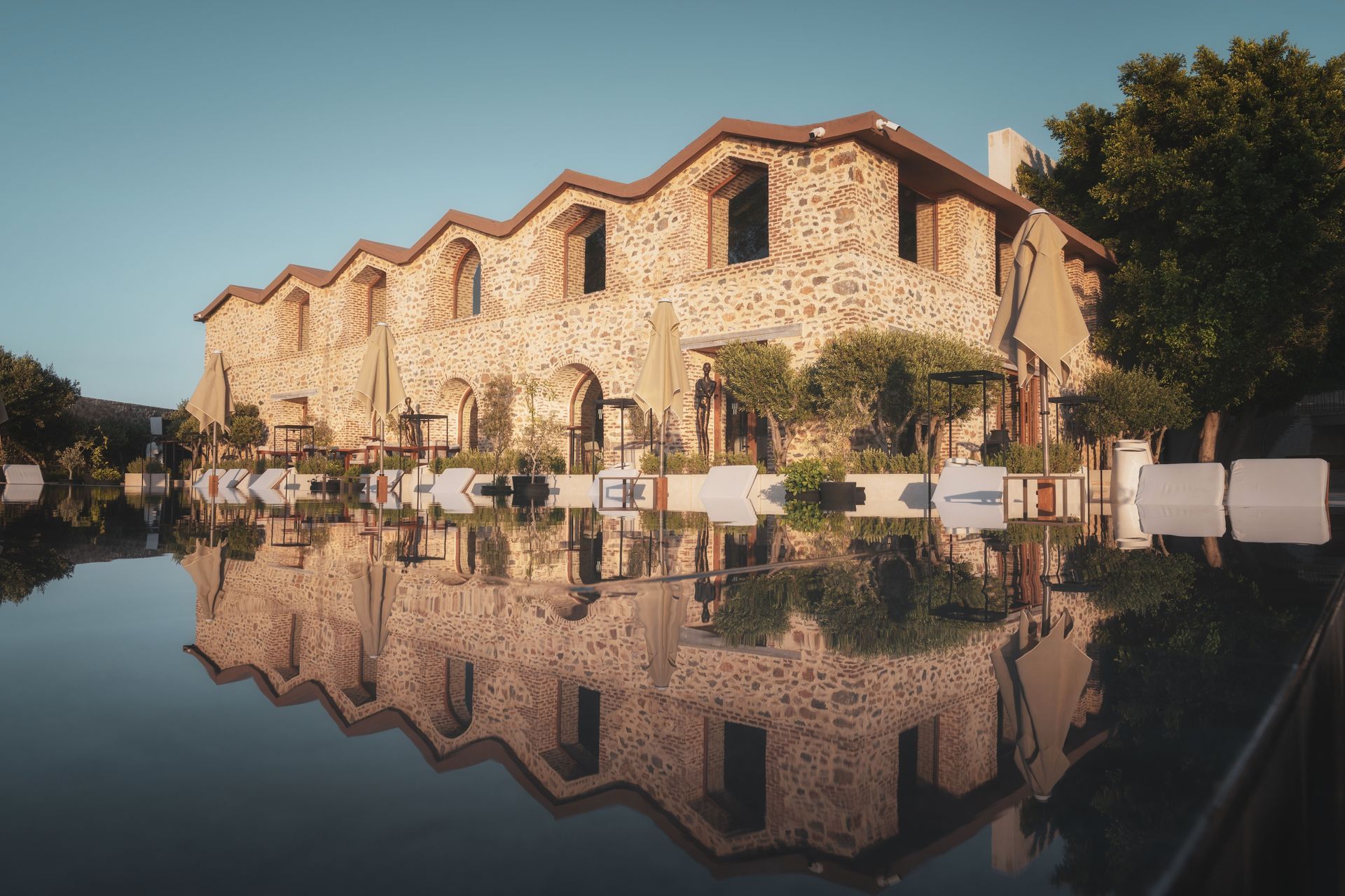 A close up of a plate of food on a table. Ruins Luxury Restaurant
