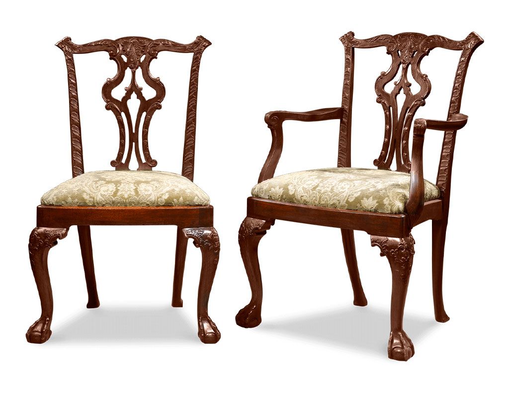 restored chippendale antique chairs