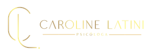 Logotipo da Caroline Latini: iniciais douradas CL, nome e profissão