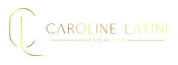 Logotipo da Caroline Latini: iniciais douradas CL, nome e profissão 