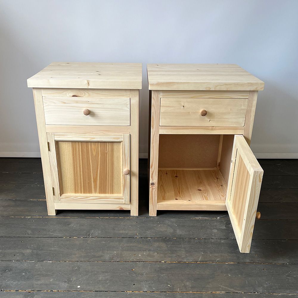 Bedside Cabinets in pine