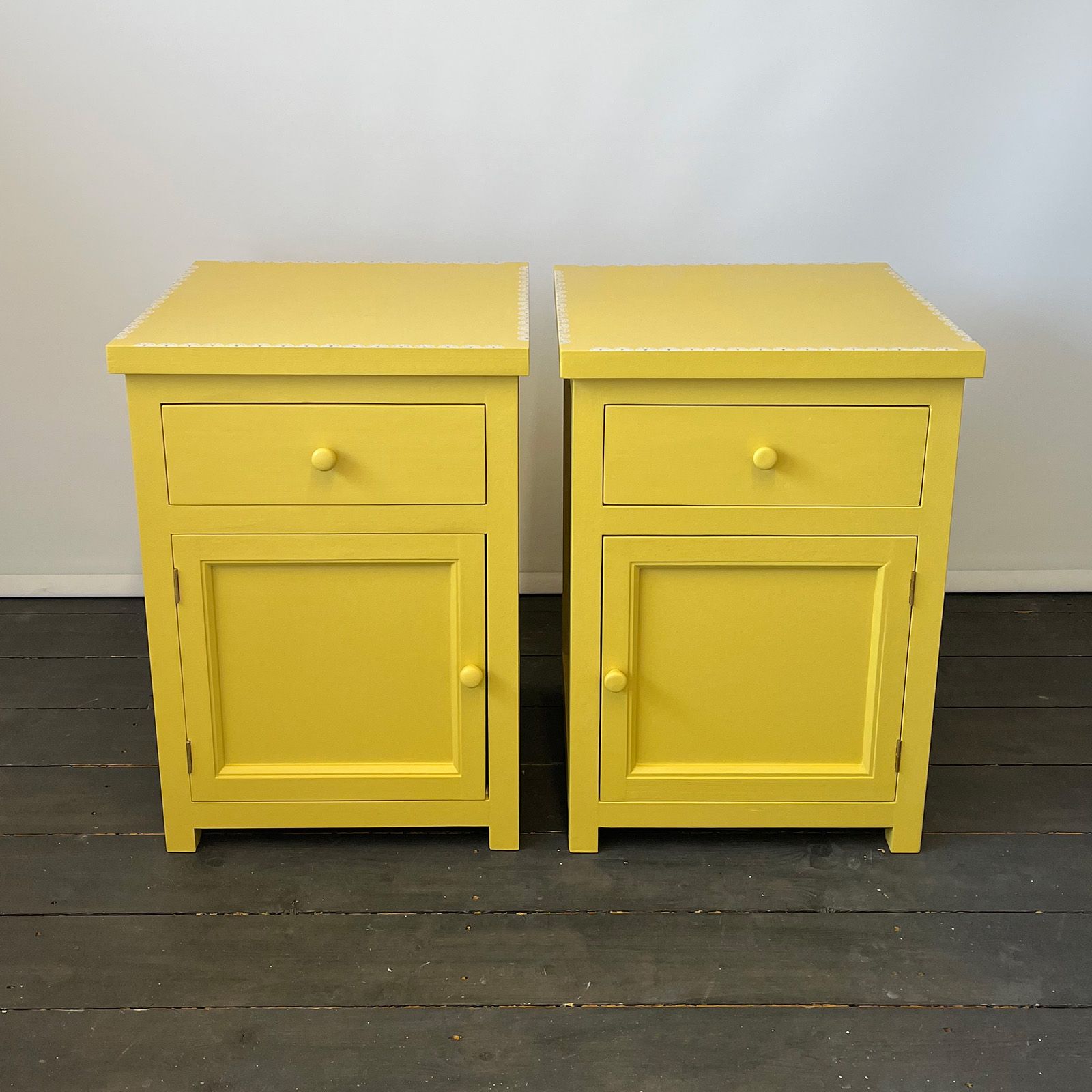 Yellow Upcycled Bedside Cabinet