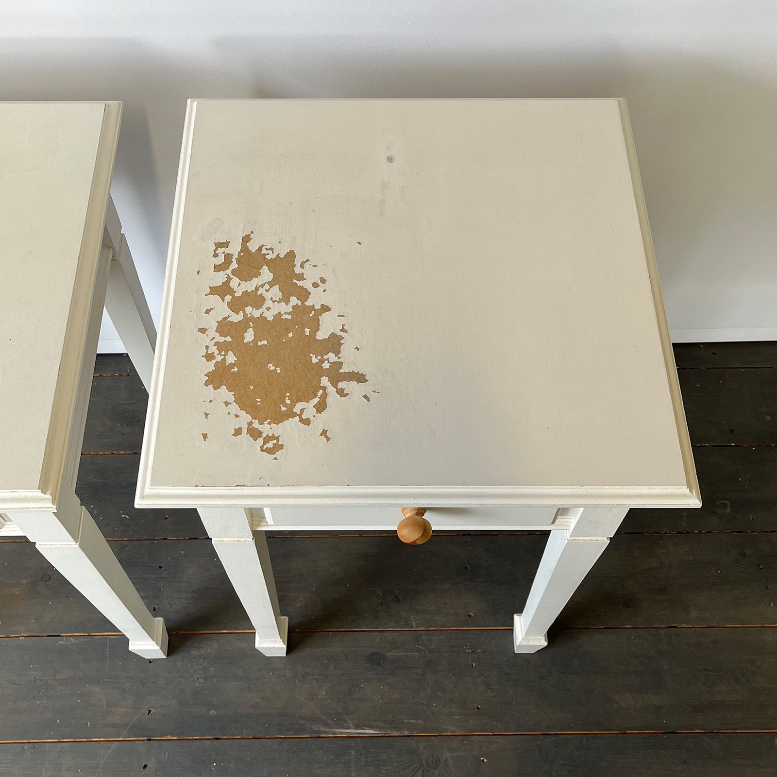 MDF Bedside Tables before Upcycling