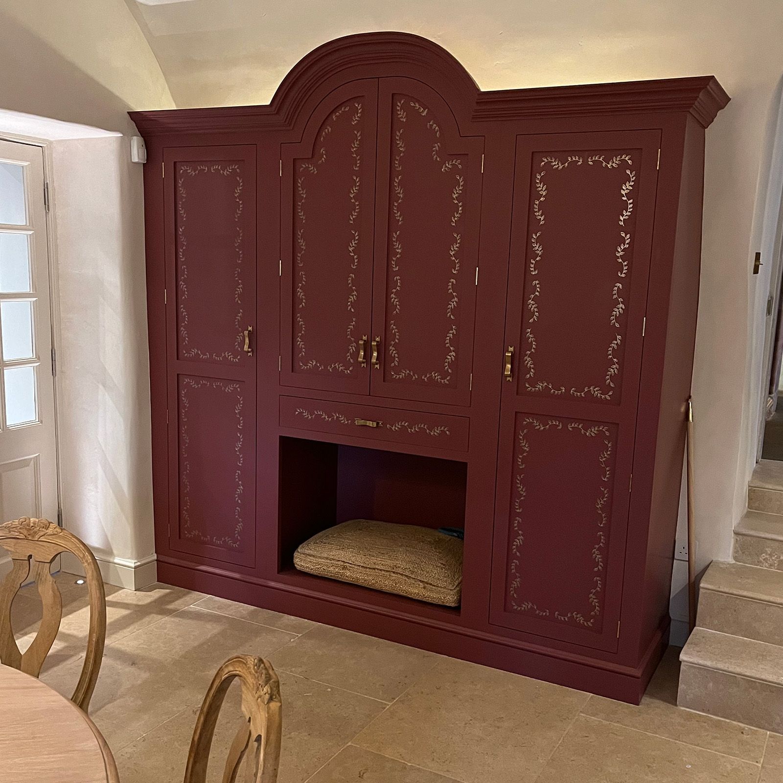 Burgundy & Gold Armoire By Helen Bateman Upcycled