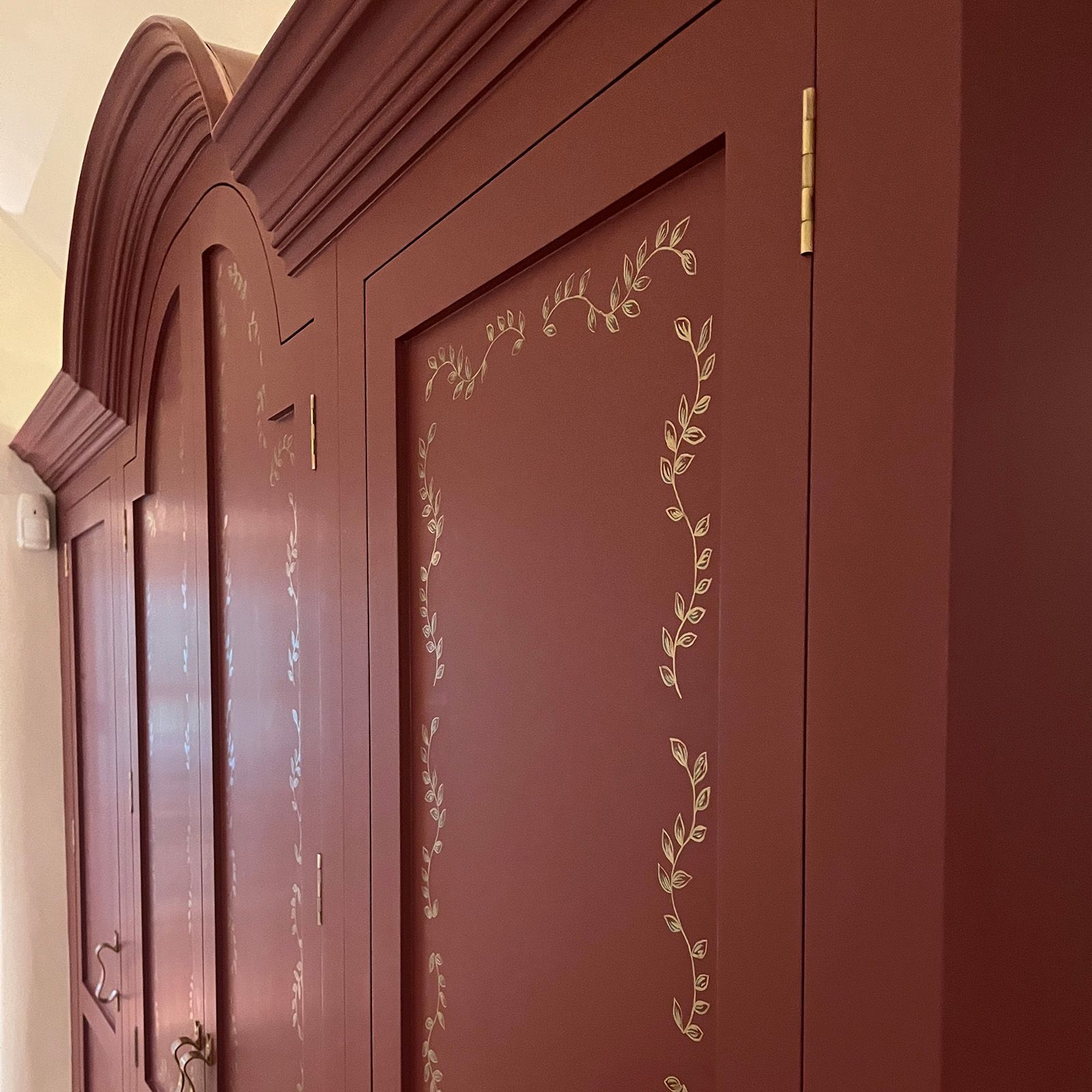 Burgundy & Gold Armoire by Helen Bateman Upcycled