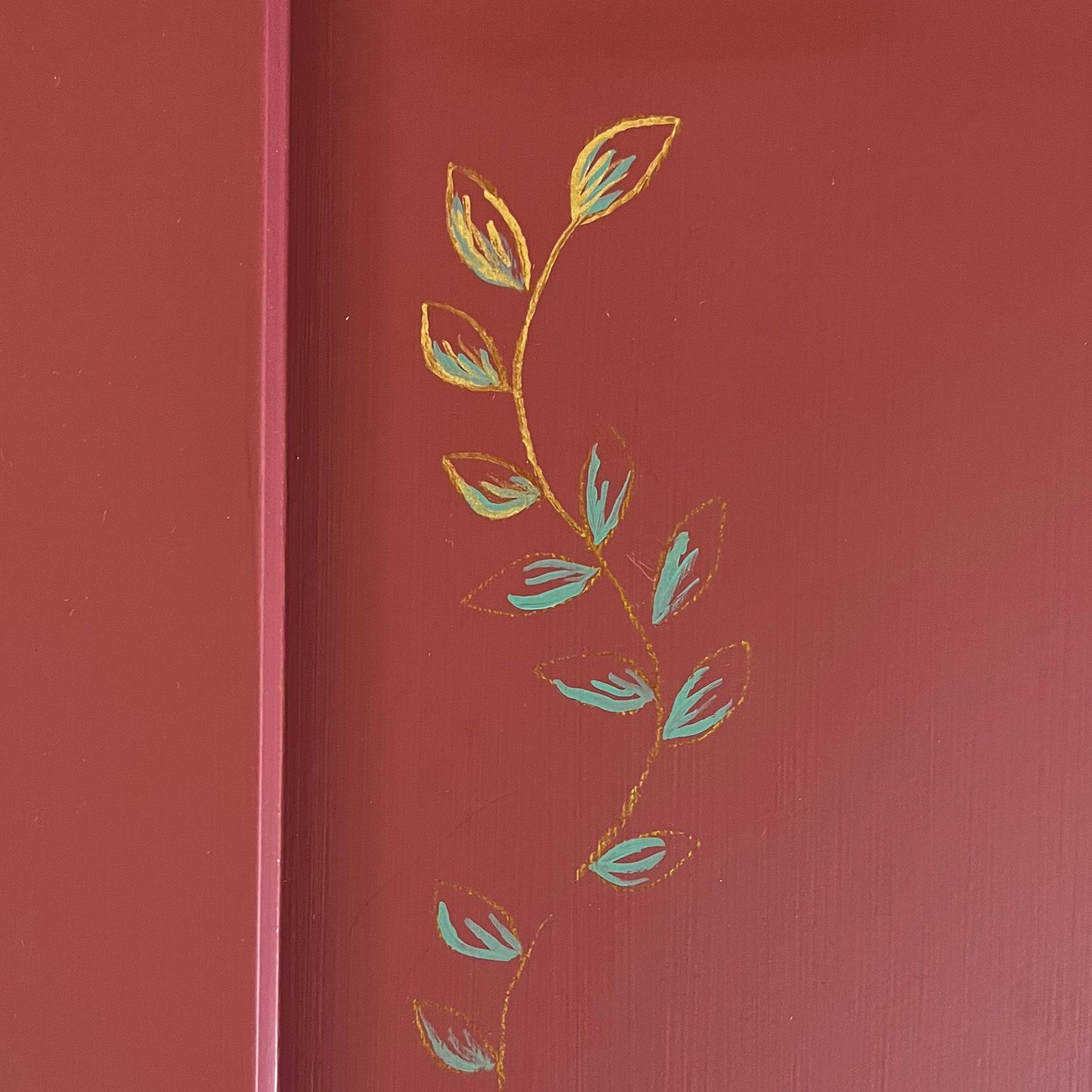 Burgundy & Gold Armoire by Helen Bateman Upcycled