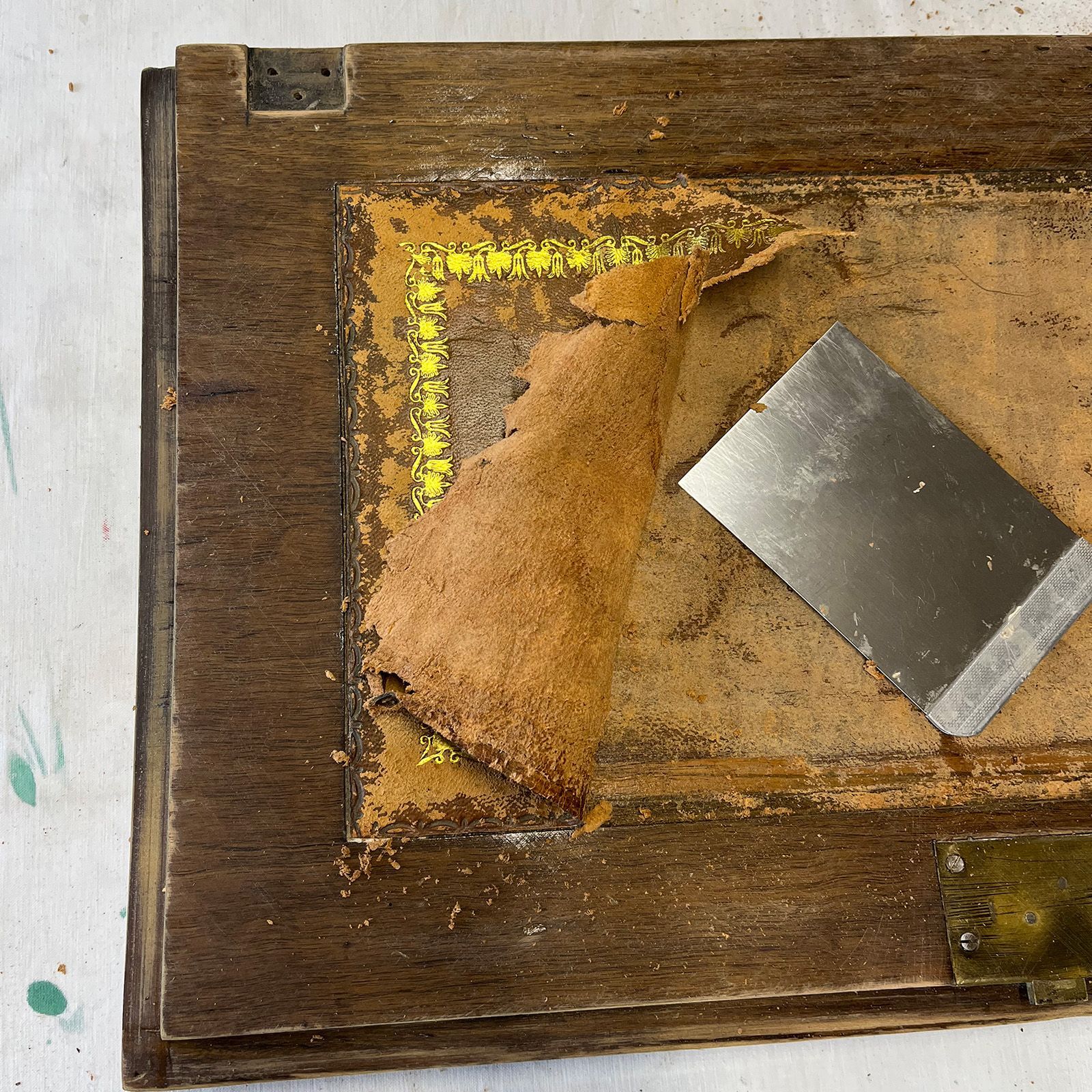 Prep work on damson floral bureau