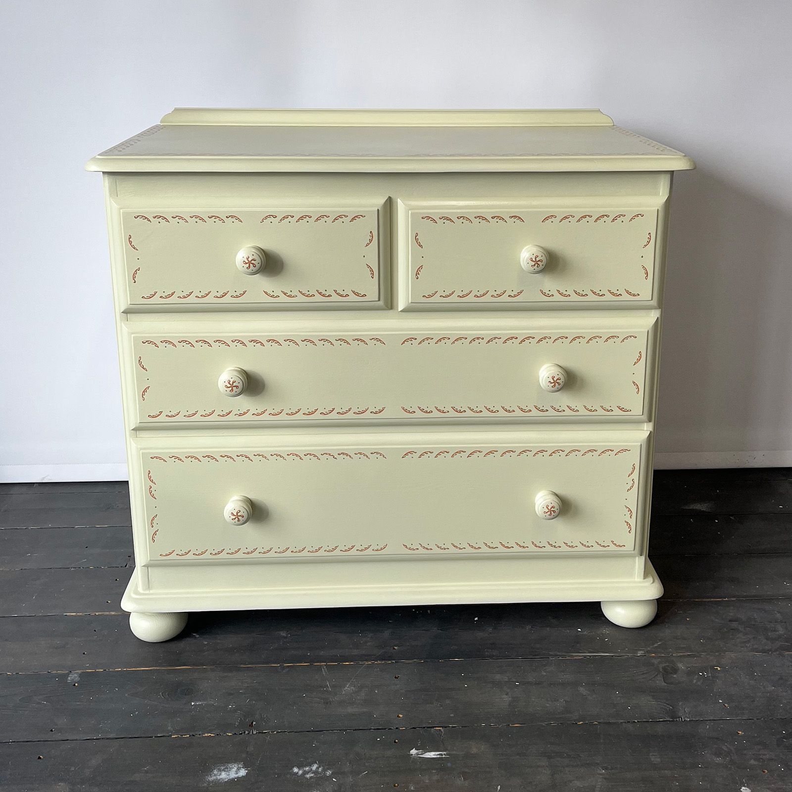 Eau De Nil drawers upcycled by Helen Bateman