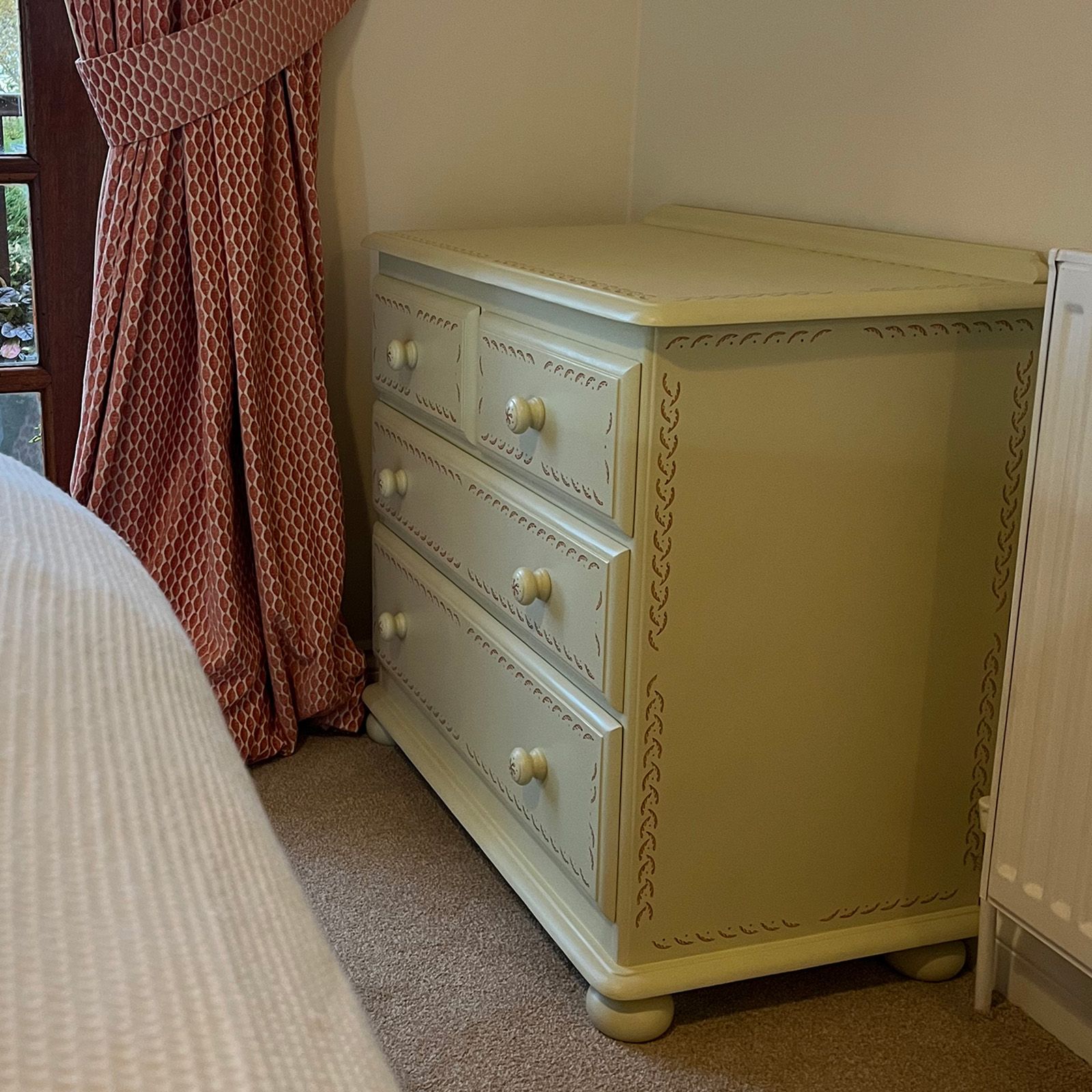 Eau De Nil drawers upcycled by Helen Bateman