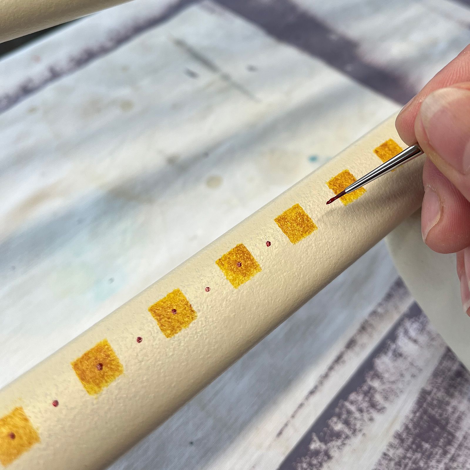 Handpainted design on Ercol Spindle Chair