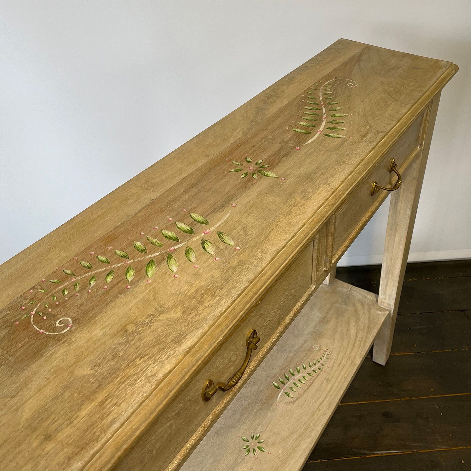 Console table with a fern design by Helen Bateman Upcycled