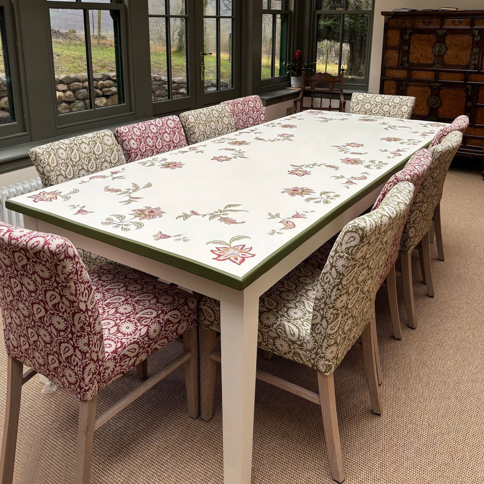 Rustic Dining Table painted by Helen Bateman Upcycled