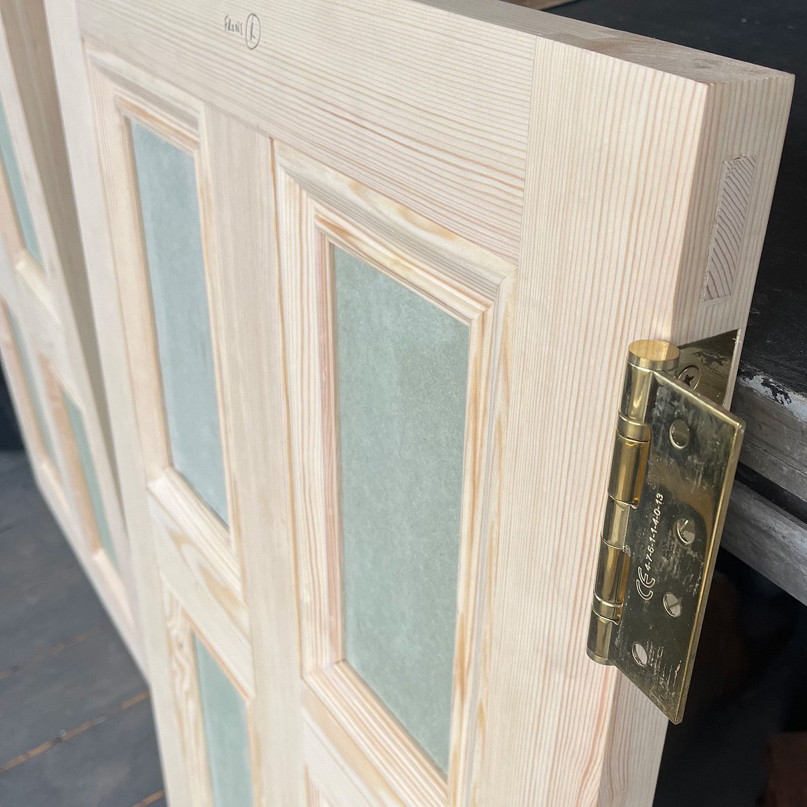 Wood stair gates ready to be painted by Helen Bateman decorative artist