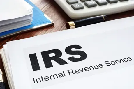 IRS Documents on a desk