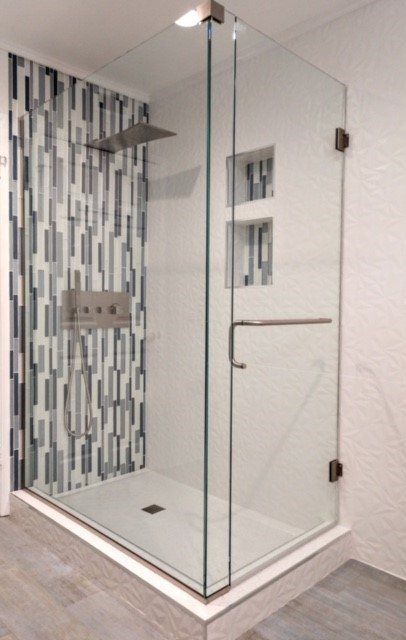 Bathroom Shower Installation — Closeup View of Bathroom Shower Door in Riverside, CA