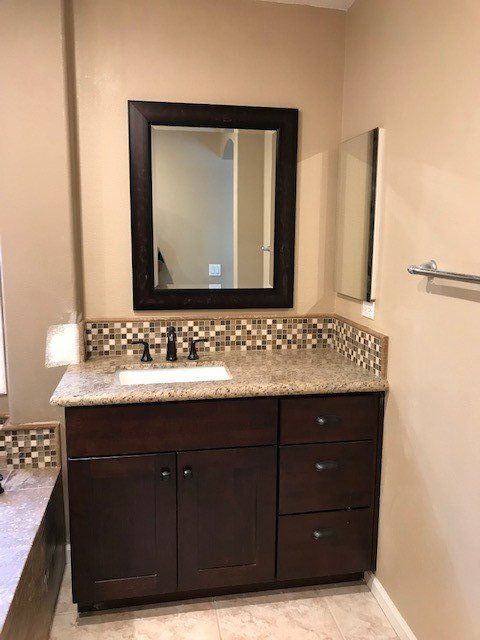 Bathroom Cabinets — Bathroom Counter Top in Riverside, CA