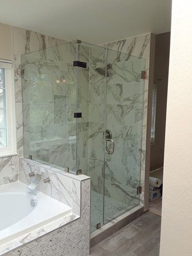 Shower Stall with Glass Door — Riverside, CA — Vallin Bros Contractor