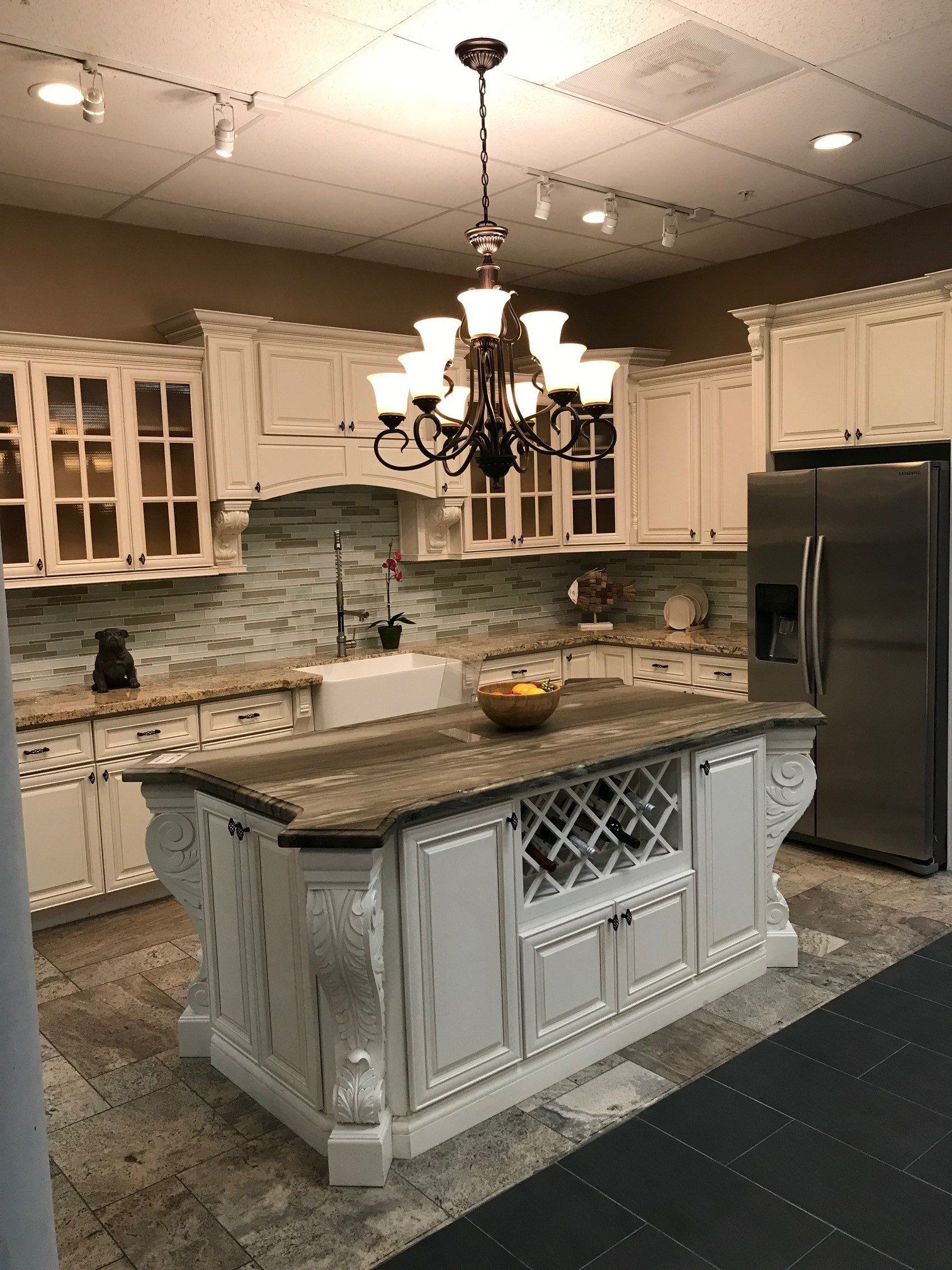 Newly Renovate Kitchen With Chandelier— Riverside, CA — Vallin Bros Contractors
