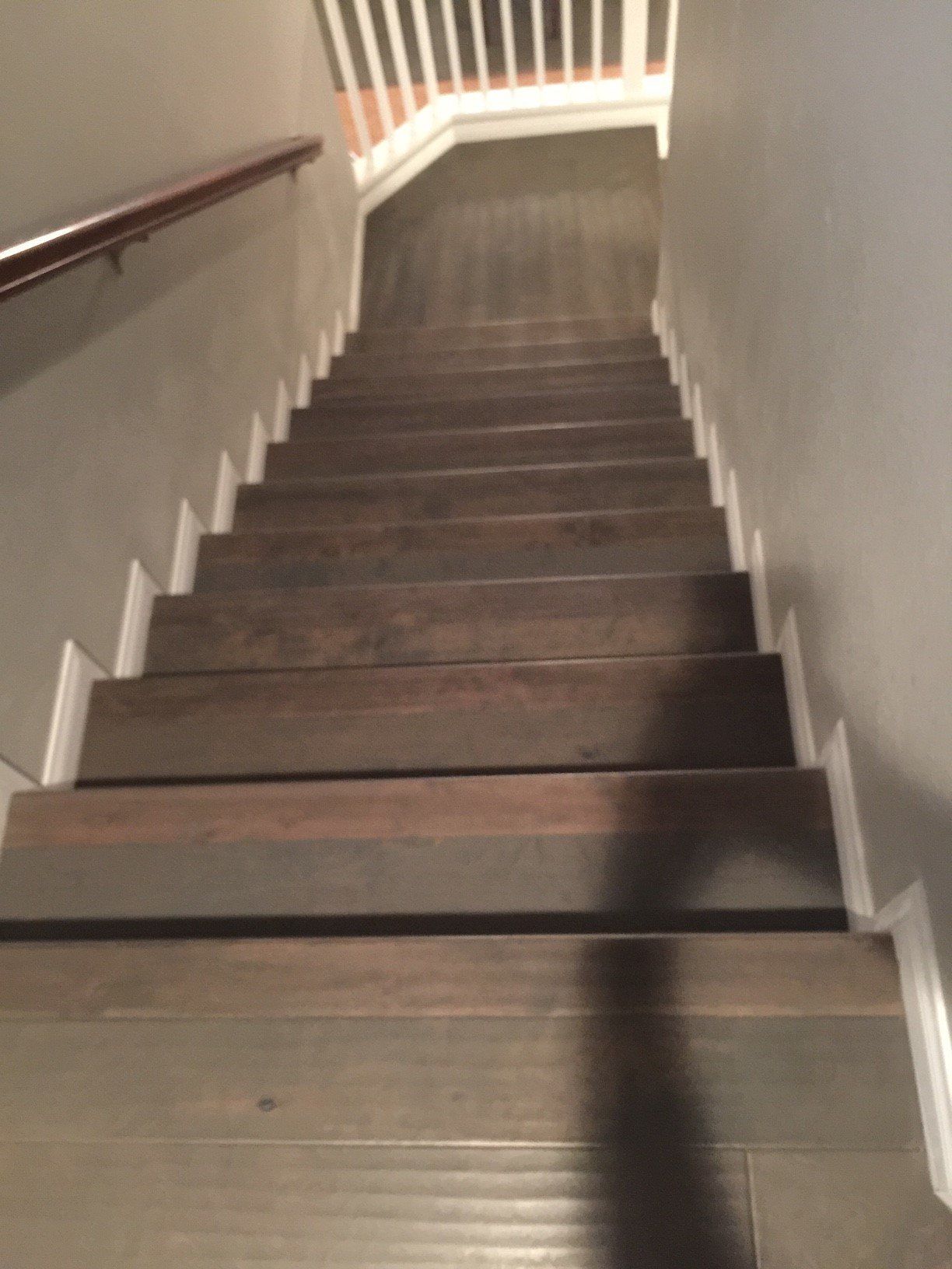 Close View Of Wood Floor Staircase — Riverside, CA — Vallin Bros Contractors