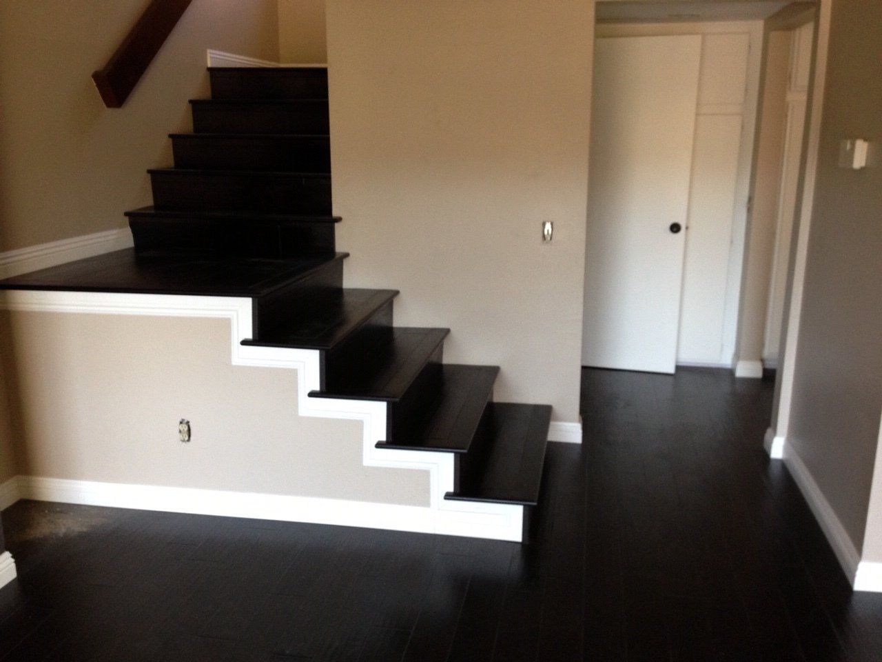 Black Color of Floor Desing and Staircase — Riverside, CA — Vallin Bros Contractors