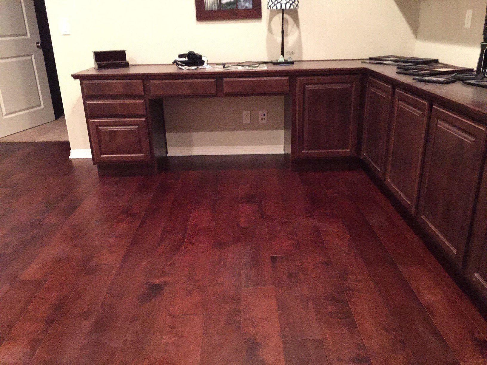 Dark Red Flooring of Kitchen — Riverside, CA — Vallin Bros Contractors