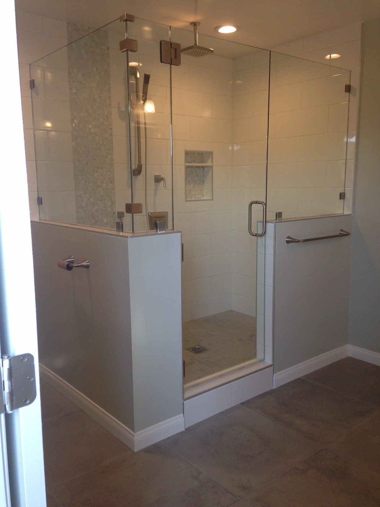 Bathroom with Glass Door — Riverside, CA — Vallin Bros Contractors