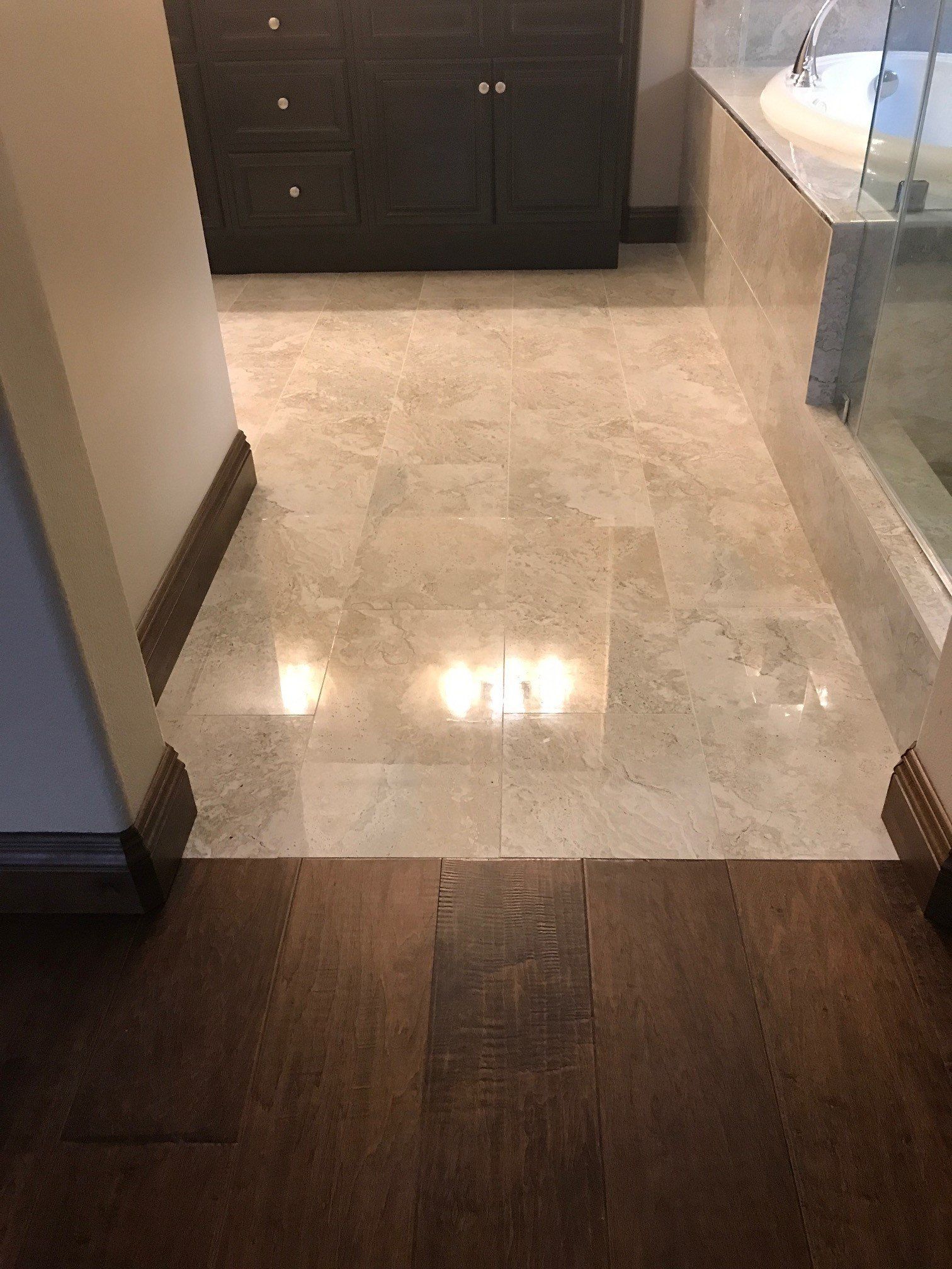 Wooden Floor and Glossy Tile — Riverside, CA — Vallin Bros Contractor