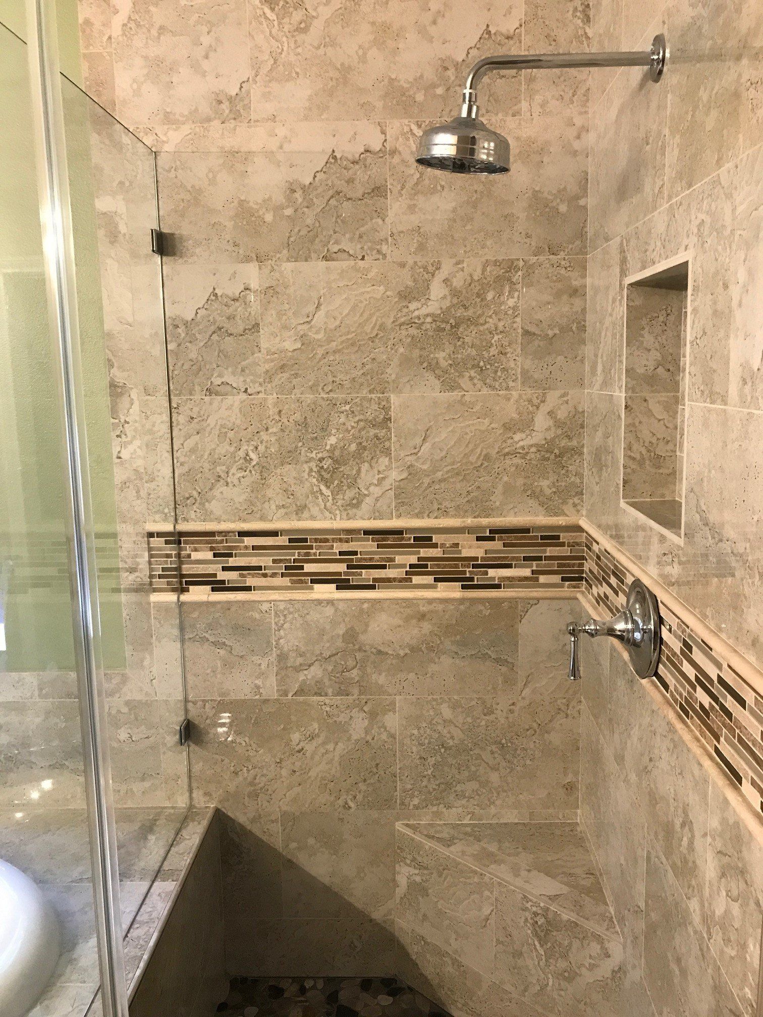 Shower Area with Tiles Wall — Riverside, CA — Vallin Bros Contractor