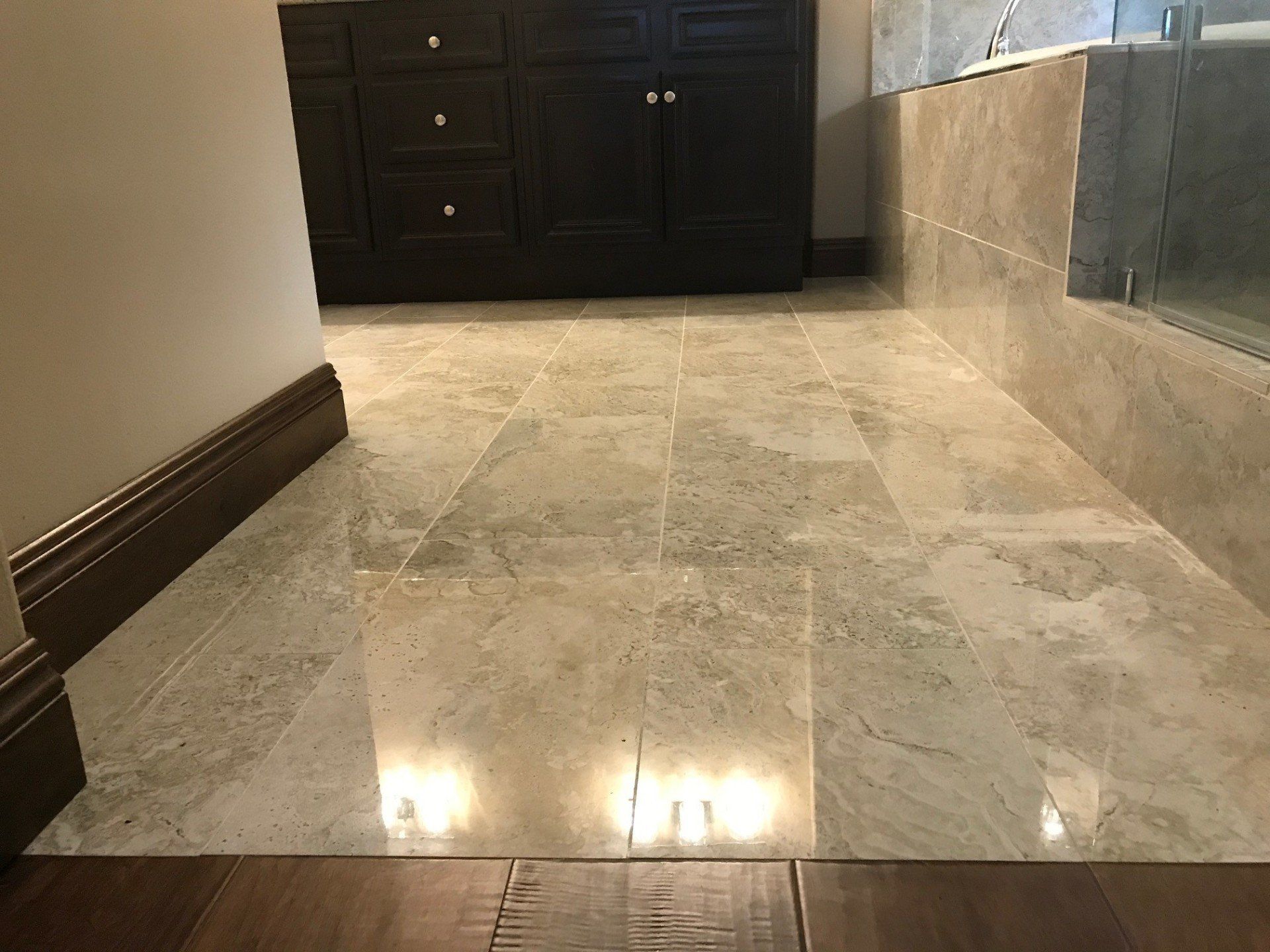 Clean Bathroom Tile Floor — Riverside, CA — Vallin Bros Contractor