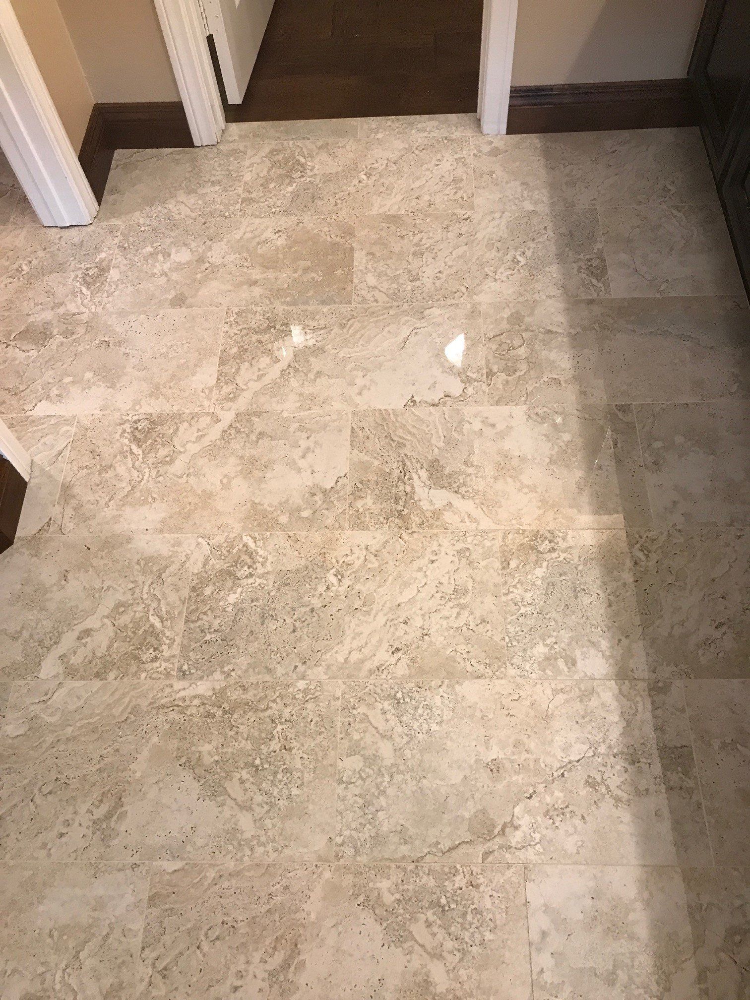 Glossy Bathroom Tile Floor — Riverside, CA — Vallin Bros Contractor