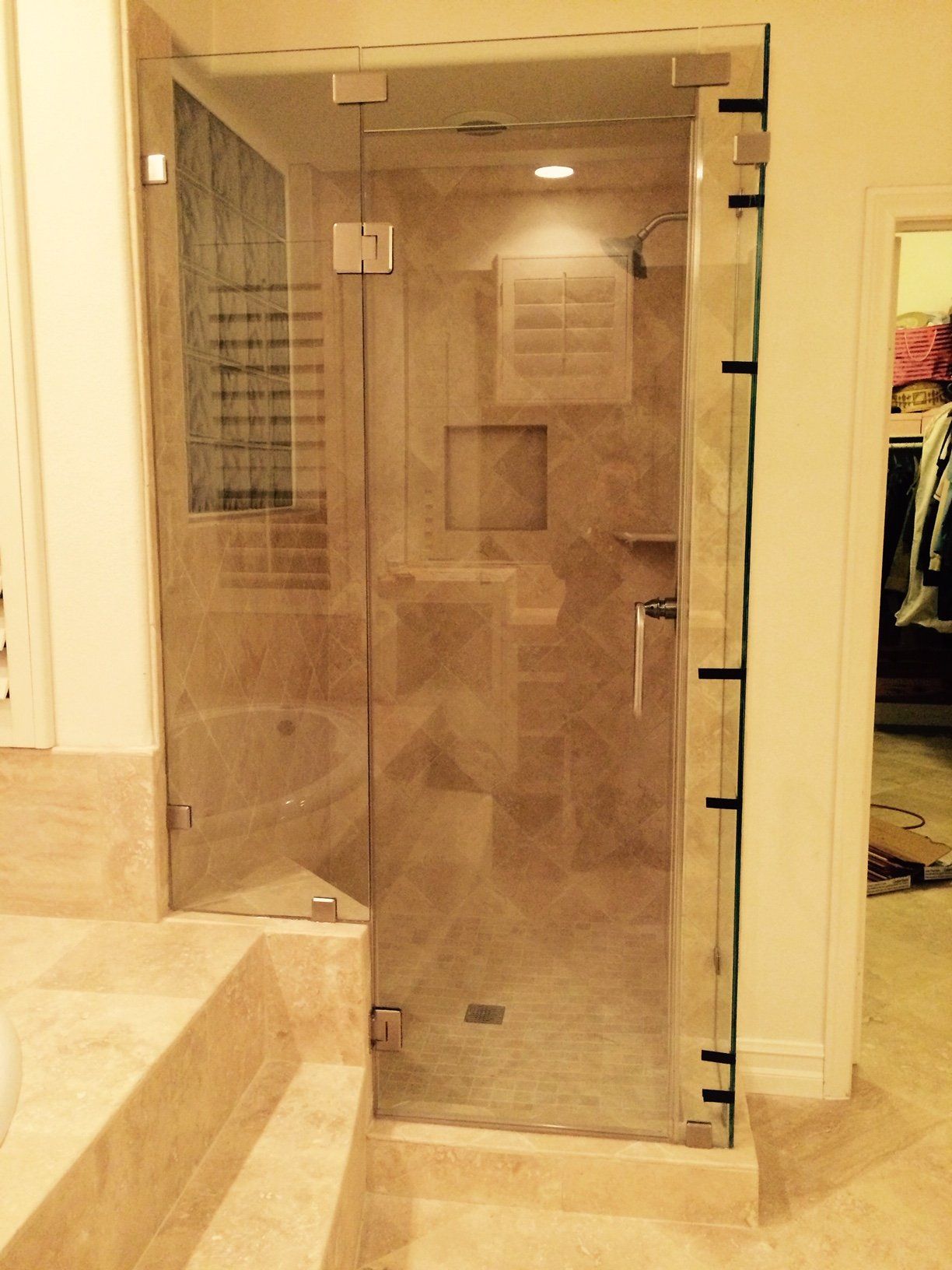 Bathroom With Shower Glass Door — Riverside, CA — Vallin Bros Contractors