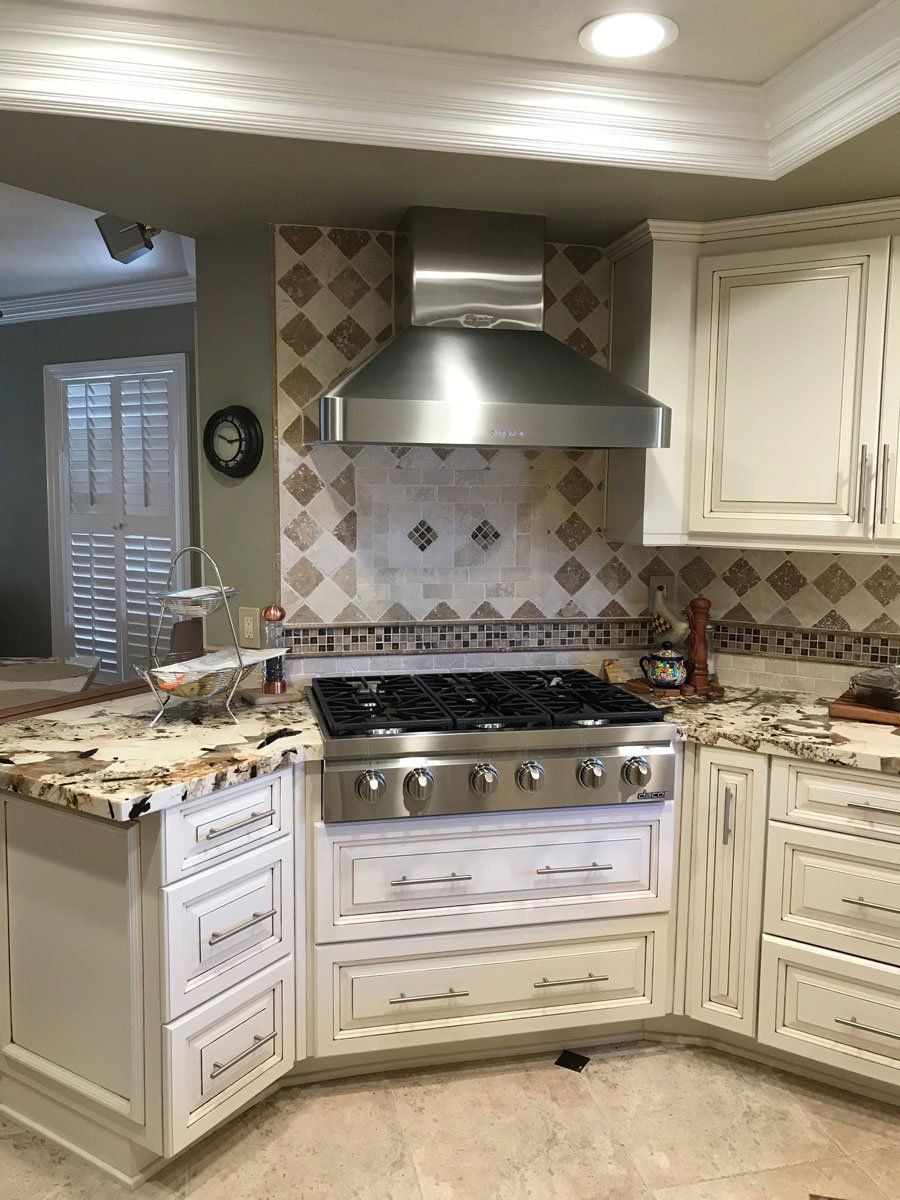White Kitchen Cabinets — Riverside, CA — Vallin Bros Contractors