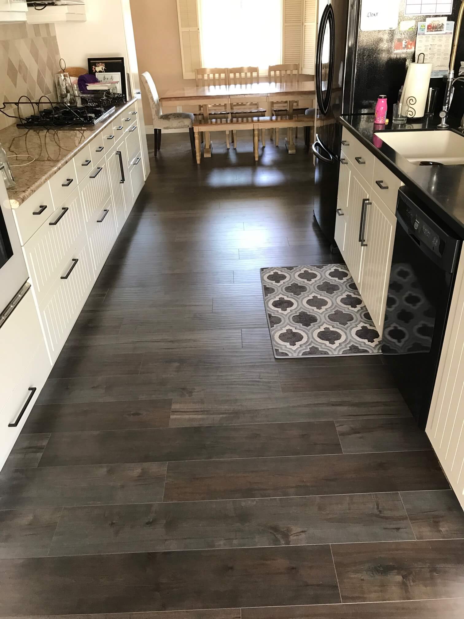 Kitchen Dark Hardwood Floor — Riverside, CA — Vallin Bros Contractors