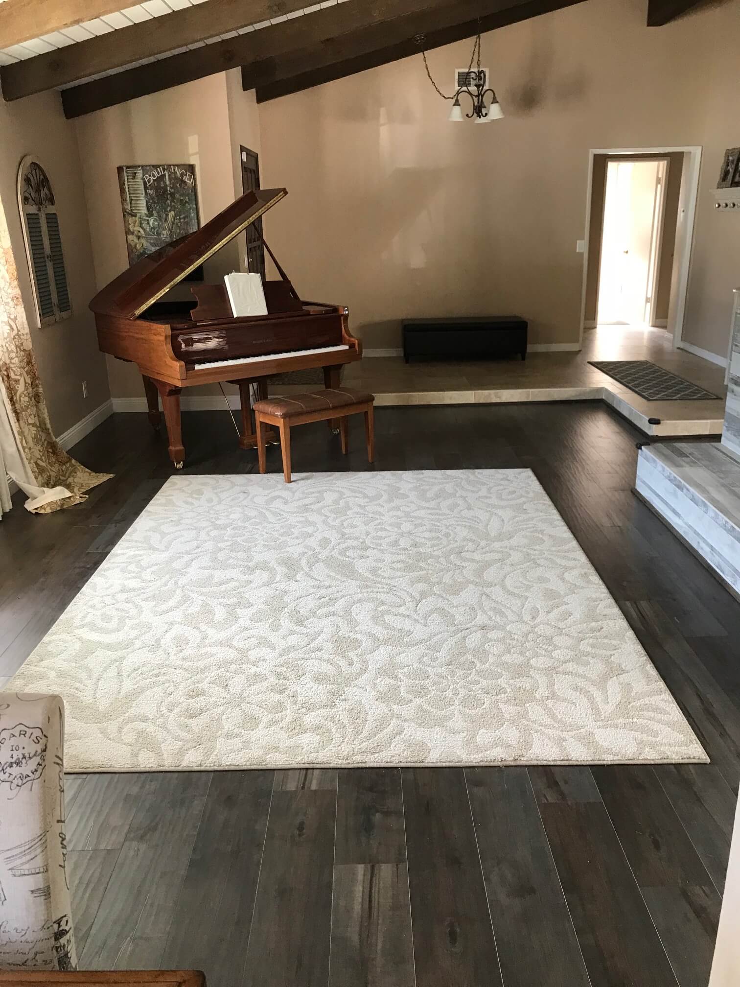 Hardwood Floor with White Carpet — Riverside, CA — Vallin Bros Contractors