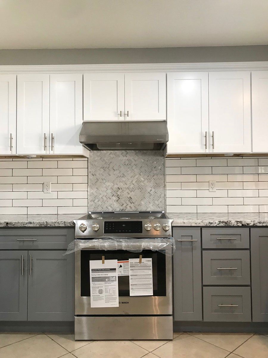 White and Gray Cabinets — Riverside, CA — Vallin Bros Contractors