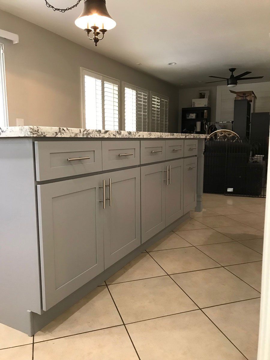 New Gray Cabinets — Riverside, CA — Vallin Bros Contractors