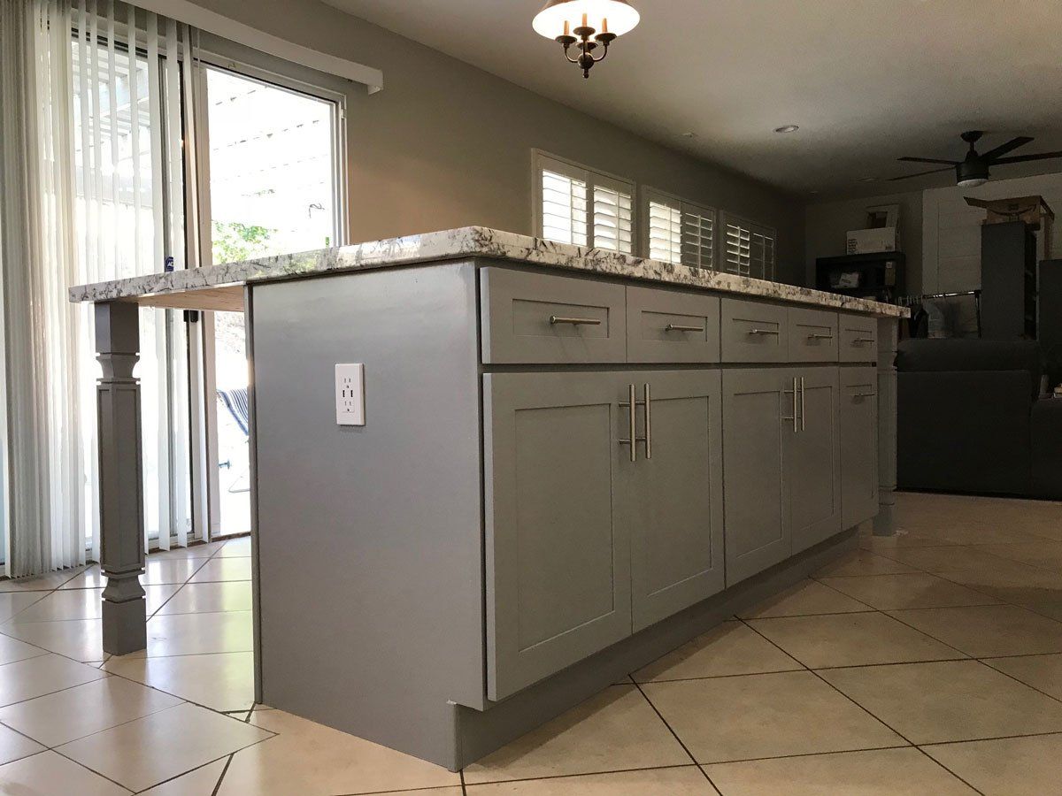 Gray Cabinets — Riverside, CA — Vallin Bros Contractors