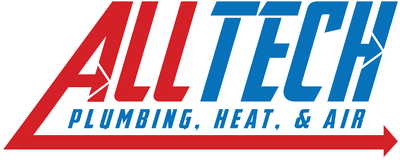 A logo for all tech plumbing heat and air