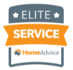 A logo for an elite service home advisor.
