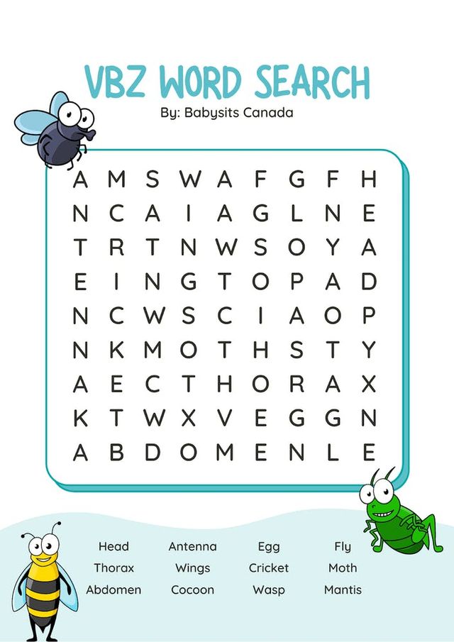 Insect Word Search Worksheet Insect Word Search Worksheet
