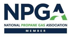 Logo for the National Propane Gas Association featuring blue and green lettering and a Member status badge.
