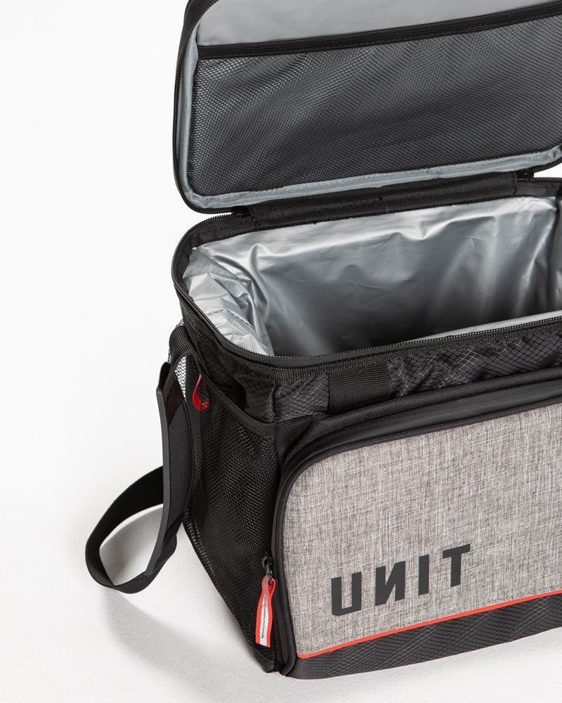 Black and Gray Unit Cooler Bag With an Open Top, Showing the Insulated Interior — Workwise Clothing Forster in Forster, NSW