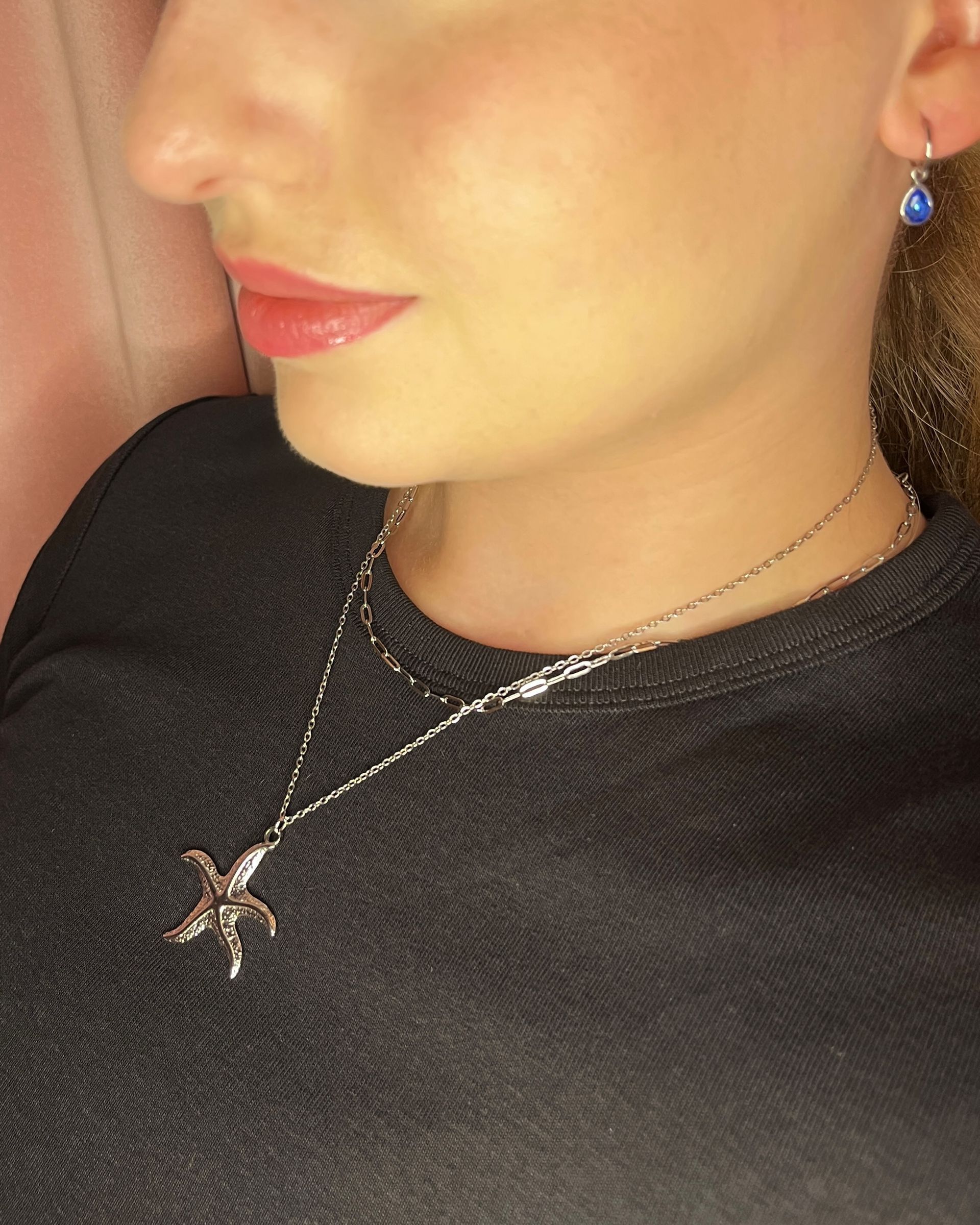 Ketting met zeester in zilver