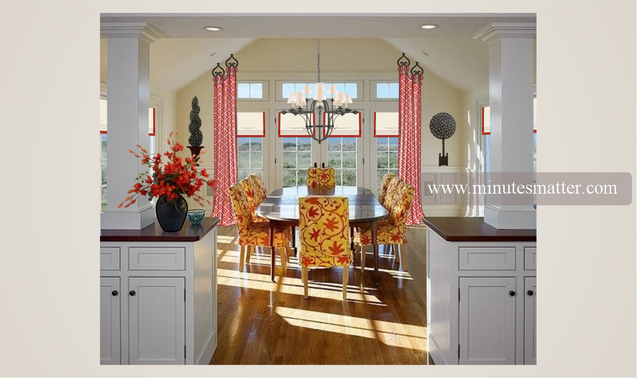 A picture of a dining room with a table and chairs