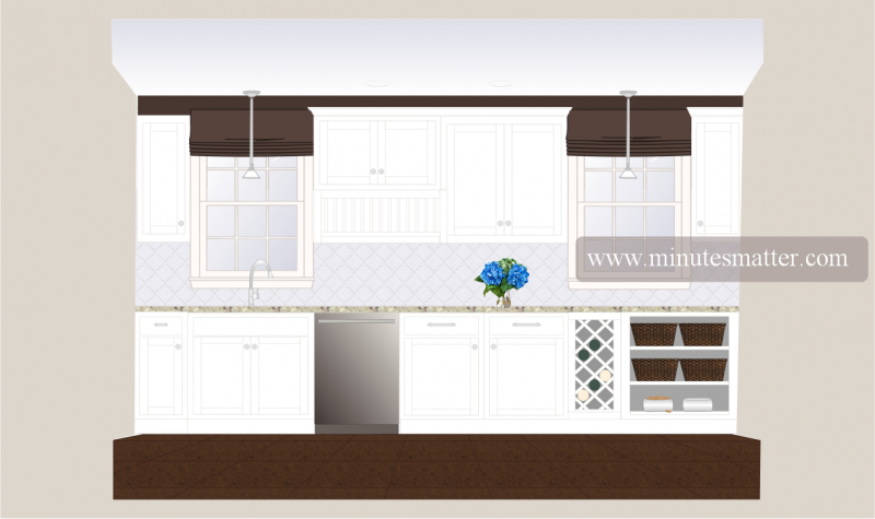A computer generated image of a kitchen with the website www.minutesmarter.com at the bottom
