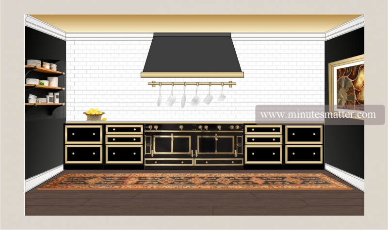 An illustration of a kitchen with the website www.minutesmile.com at the bottom