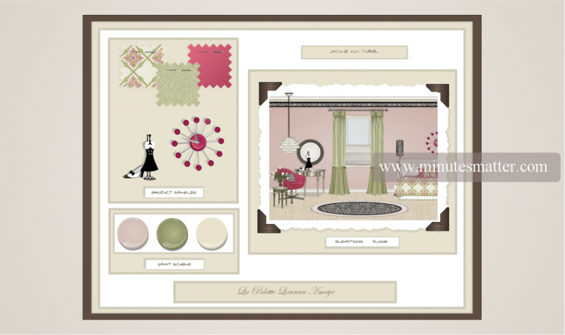 A picture of a room with a clock on the wall