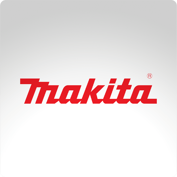 a makita logo on a white background