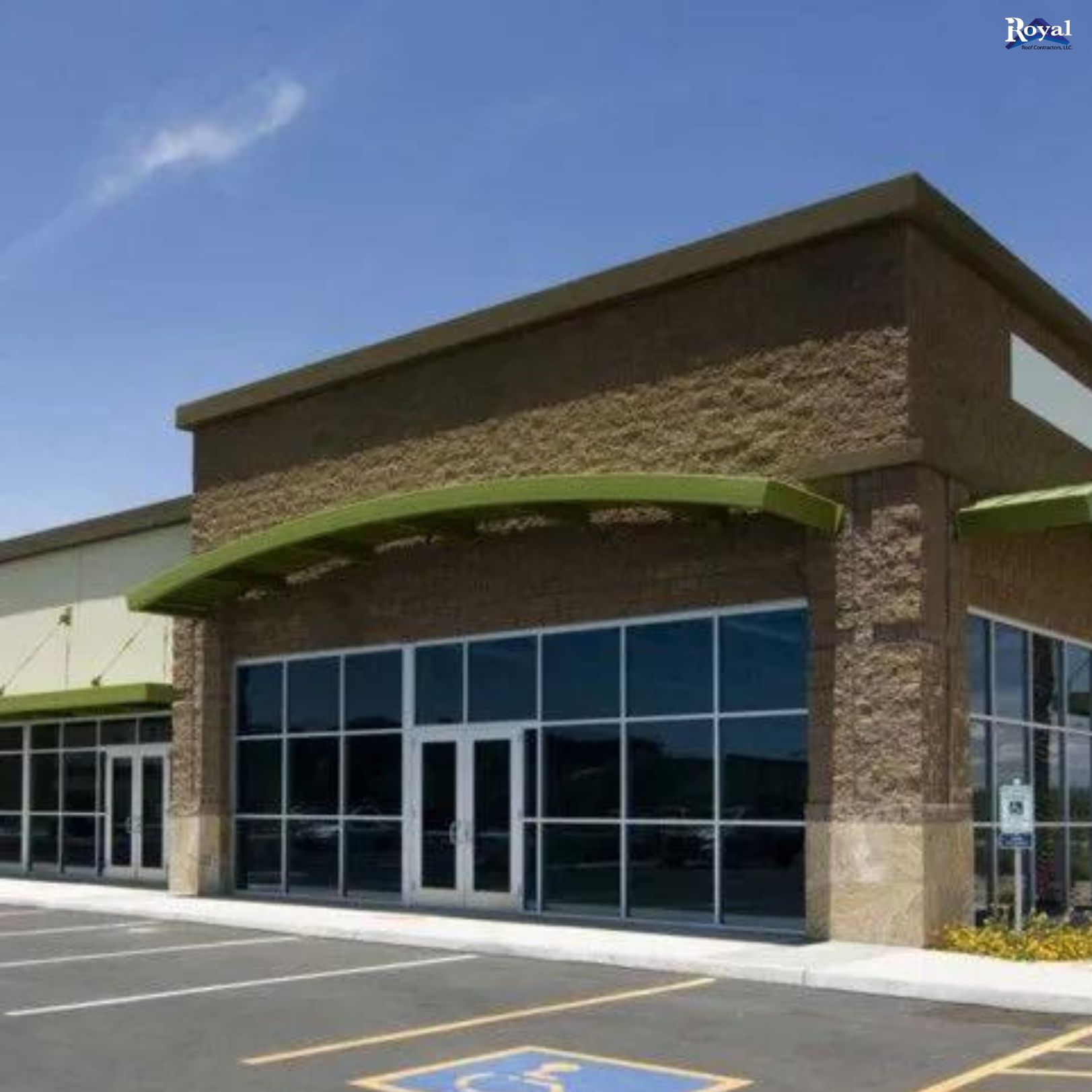 Commercial roofing of a business building