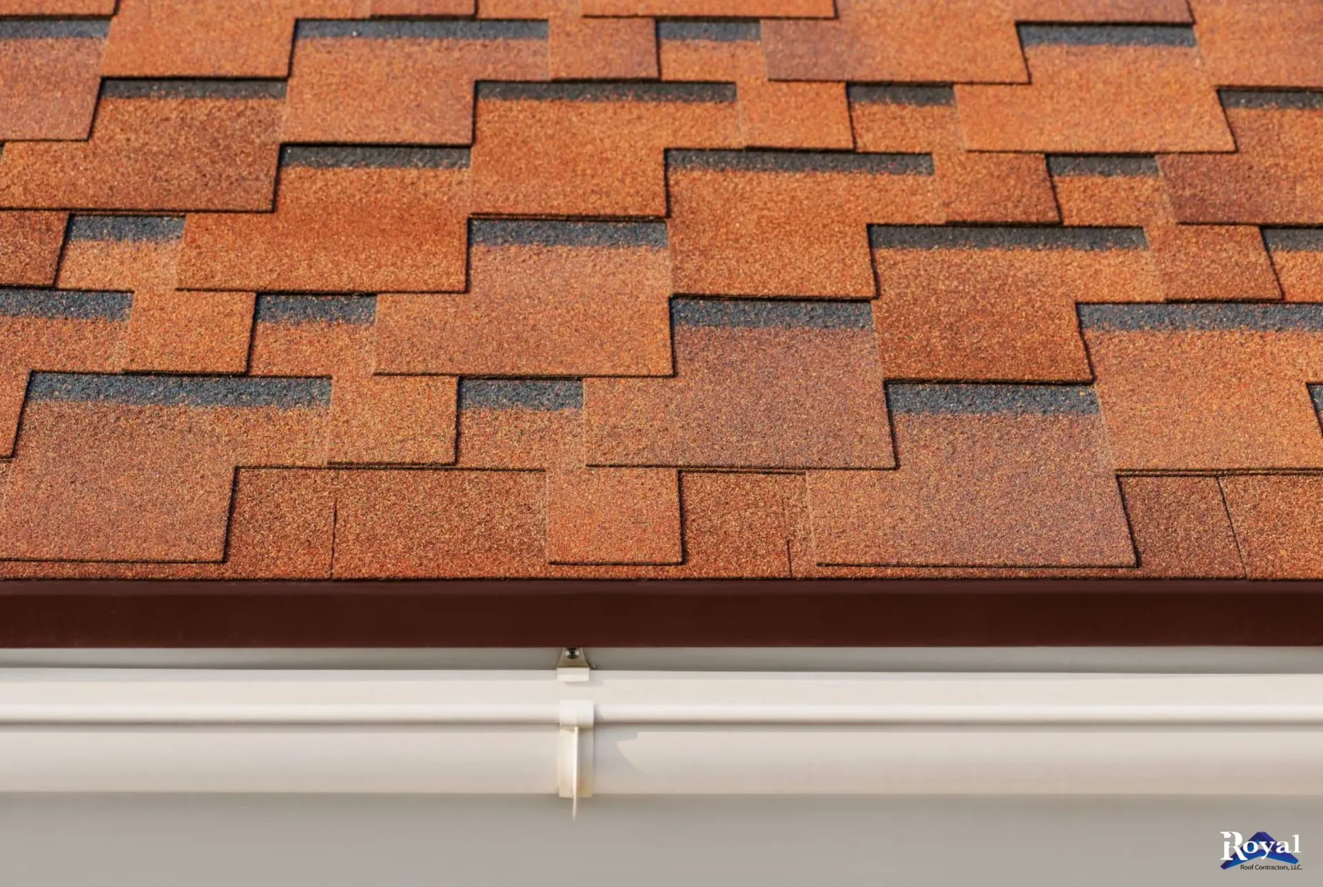 A roof with a brown shining